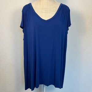 Torrid Super Soft Knit Blue V-Neck Blouse Women's Top Size 3X